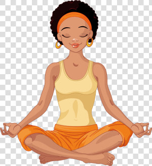 Transparent Meditating Clipart   African American Yoga Girl  HD Png Download