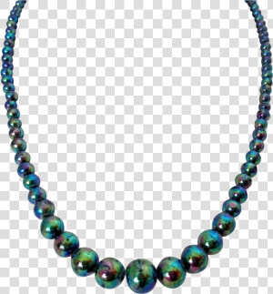 Japan Glass Single Strand Necklace Vintage Color   Black Pearl Necklace Png  Transparent Png