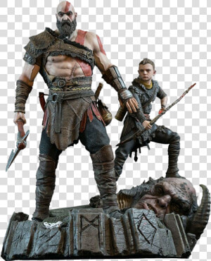 God Of War 2018 Statue Kratos  amp  Atreus   We Live In A Society Meme  HD Png Download