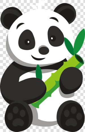 Giant Panda Panda House Restaurant Bear Clip Art   Panda Eating Bamboo Clipart  HD Png Download