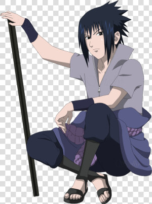 Smirk Vector Sasuke   Sasuke Sitting Png  Transparent Png