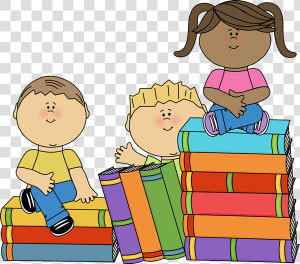 Kids Sitting On Books   Children Literature  HD Png Download