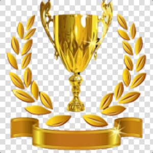 Golden Cup Png Trophy With Golden Leaves Icon   Award Ceremony Trophy Png  Transparent Png