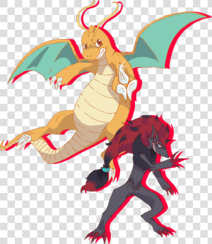 Zoroark X Dragonite  HD Png Download