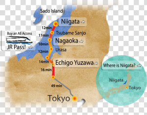 Niigata To Tokyo Map  HD Png Download