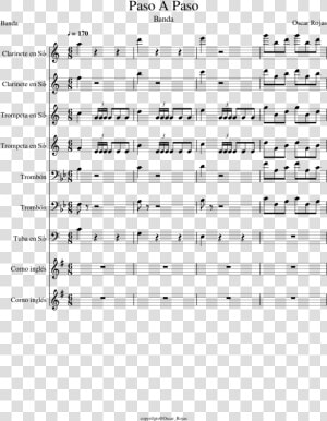 Paso Sheet Music For Clarinet  Trumpet  Trombone  Tuba   Tetris Theme A Song  HD Png Download