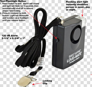 Secure® Loud mate® Pull String Fall Monitor   Adapter  HD Png Download