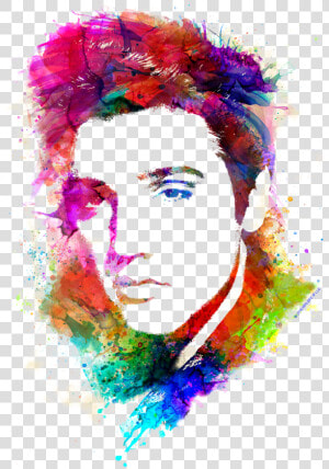 Elvis Presley Watercolor King Juniors V Neck T Shirt  HD Png Download