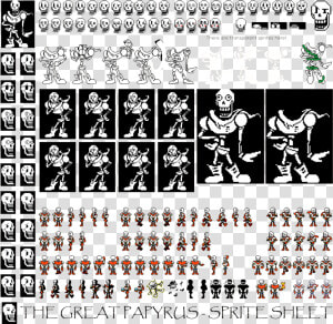 Transparent Undertale Title Png   Undertale Papyrus Sprite Sheet  Png Download