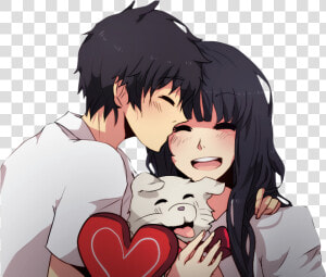 Transparent Anime Love Png   Cute Anime Couples Love  Png Download