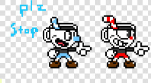 Stop Cuphead And Mugman   Png Download   Cuphead And Mugman Pixel Art  Transparent Png