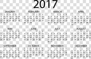 Simple Calendar 2017 Vector For Free Download And Creatve   2017 Calendar  HD Png Download