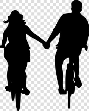 Couple  Dating  Cycle  Bicycle  Fun  Holiday  Vintage   Couple On Bicycle Silhouette  HD Png Download