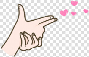  hand  heart  fingergun  fingerheart  cute  aesthetic   Drawing  HD Png Download