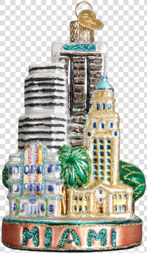 Miami Landmarks Glass Ornament   Lighthouse  HD Png Download