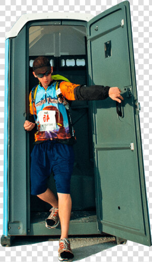 Man Leaving Porta potty   Door  HD Png Download