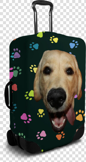 Custom Black Luggage Cover With Personalized Dog Face  HD Png Download