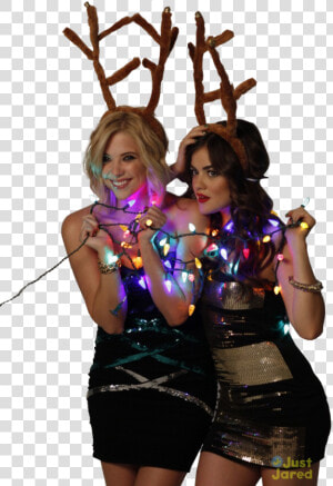 Lucy Hale E Ashley Benson Png   Pll Christmas Photoshoot  Transparent Png