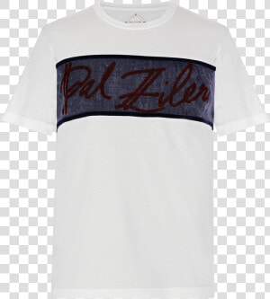 White Pal Zileri T shirt With Velvet Logo Ss19 Collection    Active Shirt  HD Png Download