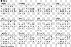 Calendar 2018 Black And White Png   Calendar 2017 To Print  Transparent Png