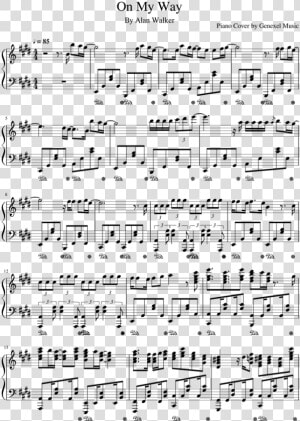 My Way Alan Walker Piano Sheet Music  HD Png Download