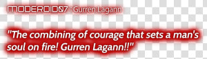 Gurren Lagann The Combining Of Courage That Sets A   Graphics  HD Png Download