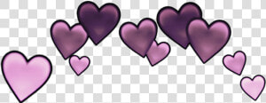  effects  heartcrown  pink  dark  purple  remixed  hearts   Pink Heart Crown Transparent  HD Png Download