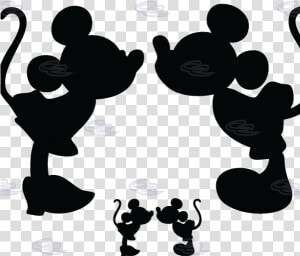 Mickey And Minnie Silhouette Kissing Download   Mickey And Minnie Kissing  HD Png Download