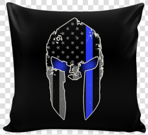 Spartan Helmet Thin Blue Line Pillow   Spartan Thin Blue Line  HD Png Download