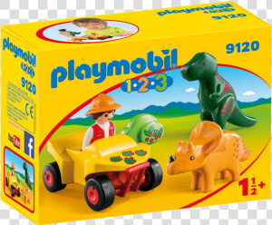 Playmobil 9120 123 Explorer With Dinos  HD Png Download