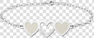 Heart Of Silver Bracelet With Three Hearts   Silver Bracelets For Women Hd  HD Png Download