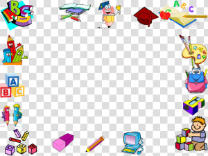 Clip Art Molduras Infantil   School Frame Cartoon Png  Transparent Png