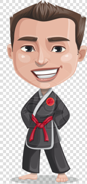 Chinese Karate Man Cartoon Vector Character Aka John   Karate Master Png  Transparent Png