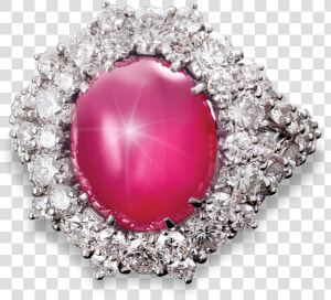 Untreated Star Ruby Ring    Diamond  HD Png Download