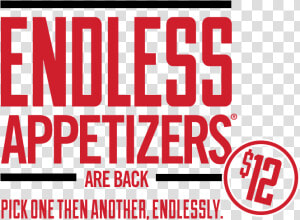 Endless Appetizers Are Back For Only  12   Poster  HD Png Download