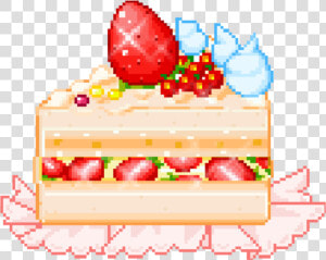 Kawaii Food Cake Pixelated Cute Foodkawaii   Pixel Strawberry Cake Png  Transparent Png