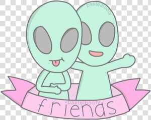  aesthetic  sticker  friends  bestfriends  alien  cute   Marcianos Best Friends  HD Png Download