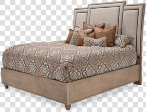 Queen Desert Sand Finish Panel Bed Frame With Headboard   Bed  HD Png Download