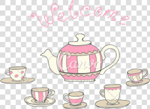 Invitation Portrait Illustrated Cup   Teacup  HD Png Download