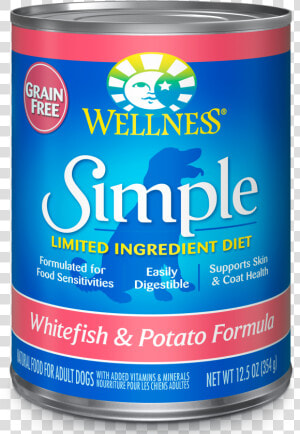 Simple Wet Whitefish   Wellness Simple Whitefish And Potato Dry Food  HD Png Download