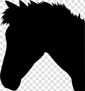 Head Silhouette Of Cute Horse   Printable Horse Head Silhouette  HD Png Download