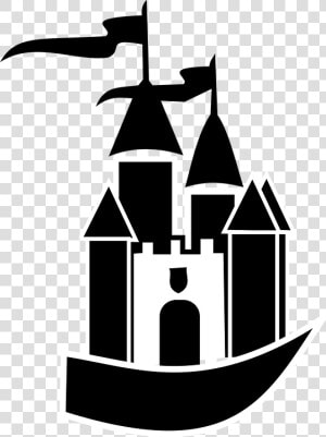 Black  Castle  Flags  Silhouette  White   Clipart Castle  HD Png Download