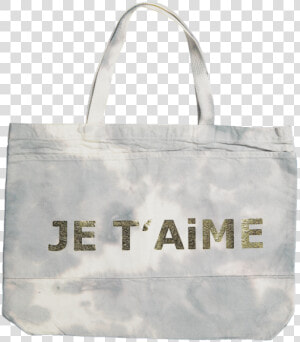 A je T Aime Bag With Pockets In Gray With Gold Foil   Tote Bag  HD Png Download