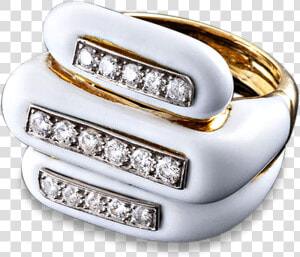 White Enamel And Diamond Ring By David Webb   Pre engagement Ring  HD Png Download