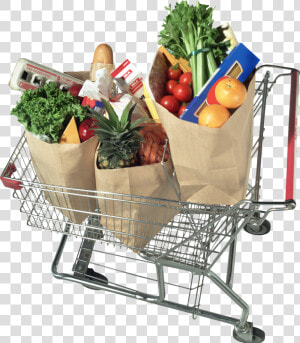 Grocery Shopping Cart Free Png Image   Shopping Cart With Groceries Png  Transparent Png