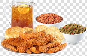 12 Piece Tailgate Supreme Chicken Biscuits Pinto Beans   Fried Food  HD Png Download