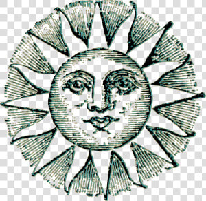 Vintage Sun 04 Clip Arts   Old Sun Drawing Png  Transparent Png