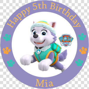 Paw Patrol Everest Round Edible Cake Topper   Paw Patrol Everest Clipart  HD Png Download