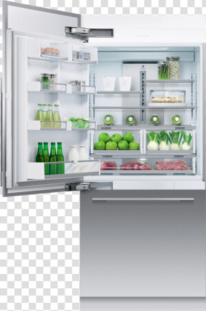 Fisher  amp  Paykel Integrated Refrigerator Freezer  36   Ice Dispenser Integrated Fridge Freezer With Ice Maker  HD Png Download