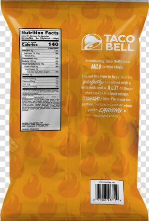 Taco Bell Tortilla Chips   Taco Bell Mild Chips Nutritional Info  HD Png Download